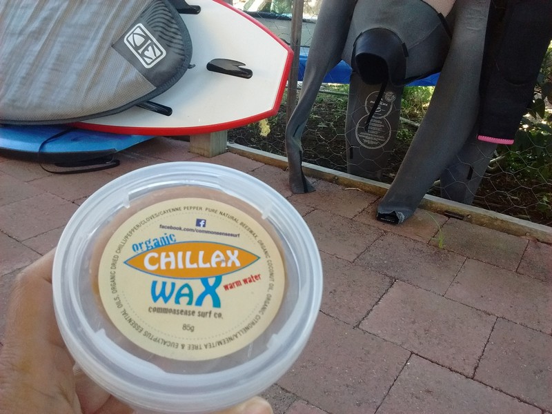 Chillax organic share-repellant surfboard wax in Australia.