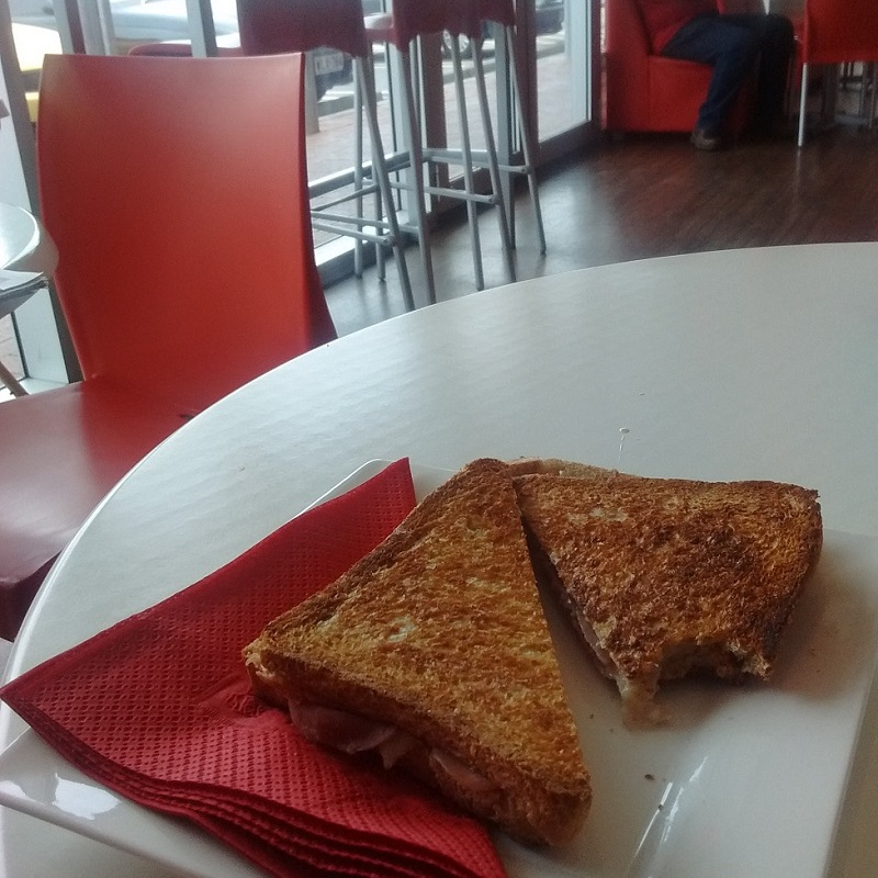 Ham and cheese toasty at Country Cup cafe in McLaren Vale, South Australia.