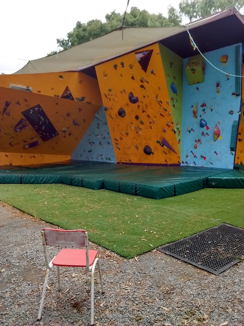 Climbing and bouldering wall at Magpie Springs near McLaren Vale, South Australia.