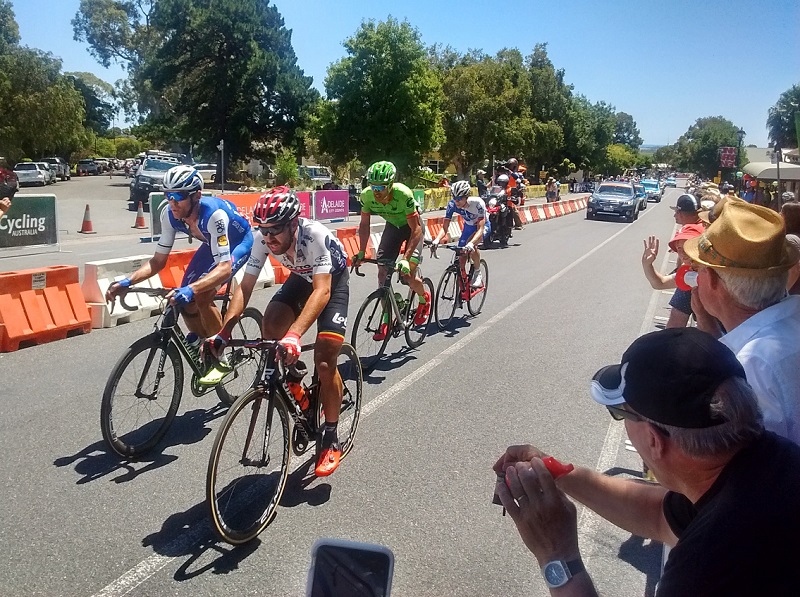 Lead pack ascend the Willunga Hill in Stage 5 of the Tour Down Under 2017 in South Australia. (photo: ulrike.ca)